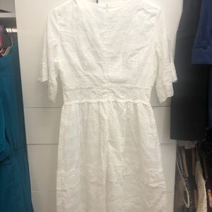White cotton summer dress with sleeves - cute!